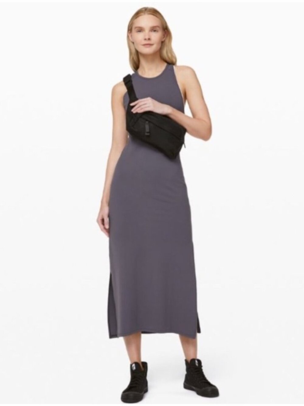 NEW Lululemon Get Going Slim Fitting Maxi Dress Side Slit Moonbeam Sleeveless